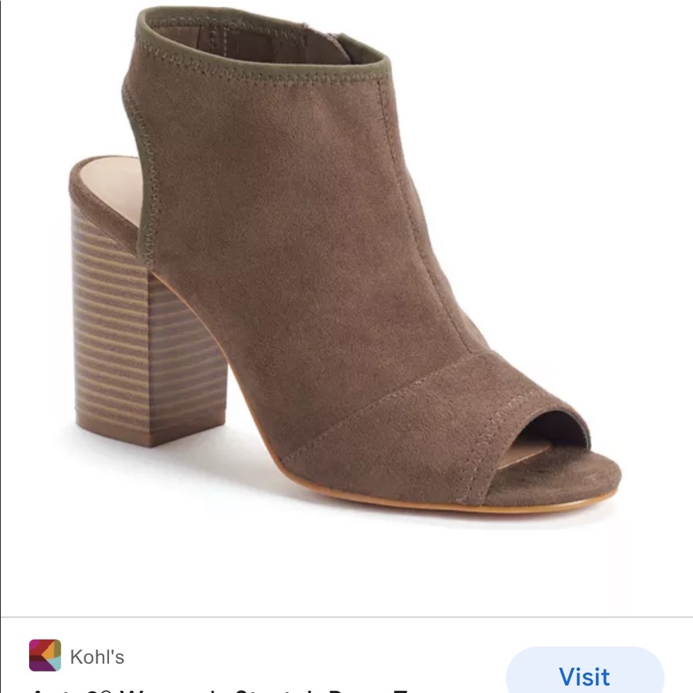 Apt 9 Stretch Suede Open Toe Booties - image 6